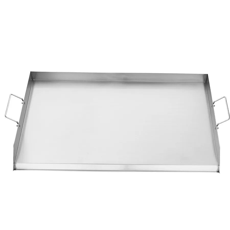 Plancha de acero inoxidable de 36x22 pulgadas, placa rectangular universal de superficie plana para parrilla de gas, barbacoa, Teppanyaki, utensilios de cocina portátiles con asa