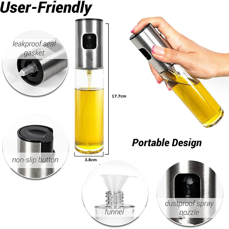 Pulverizador de aceite de oliva de 100 ml para cocinar, botella pulverizadora de aceite de oliva portátil, dispensador de aceite de oliva de cocina, pulverizador de niebla YY181