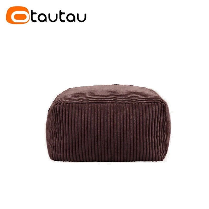 OTAUTAU Funda de puf de pana sin relleno, sillón puff tipo puf de suelo para vagos, puff otomana, tumbona, muebles sin marco DD025