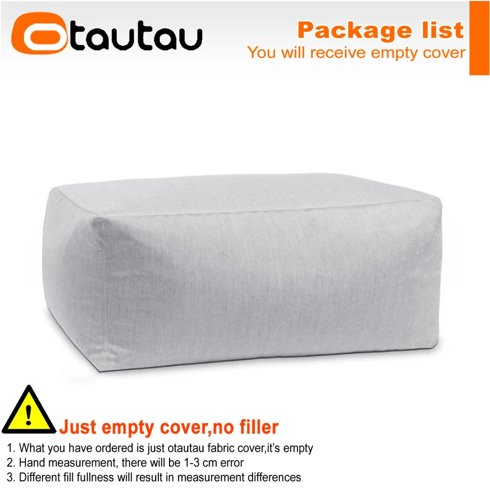 OTAUTAU Funda para puf de exterior Oxford para piscina, flotador, tumbona, club de playa, puf SF505 [¡Sin relleno! ¡Necesitas rellenarlo tú mismo!]