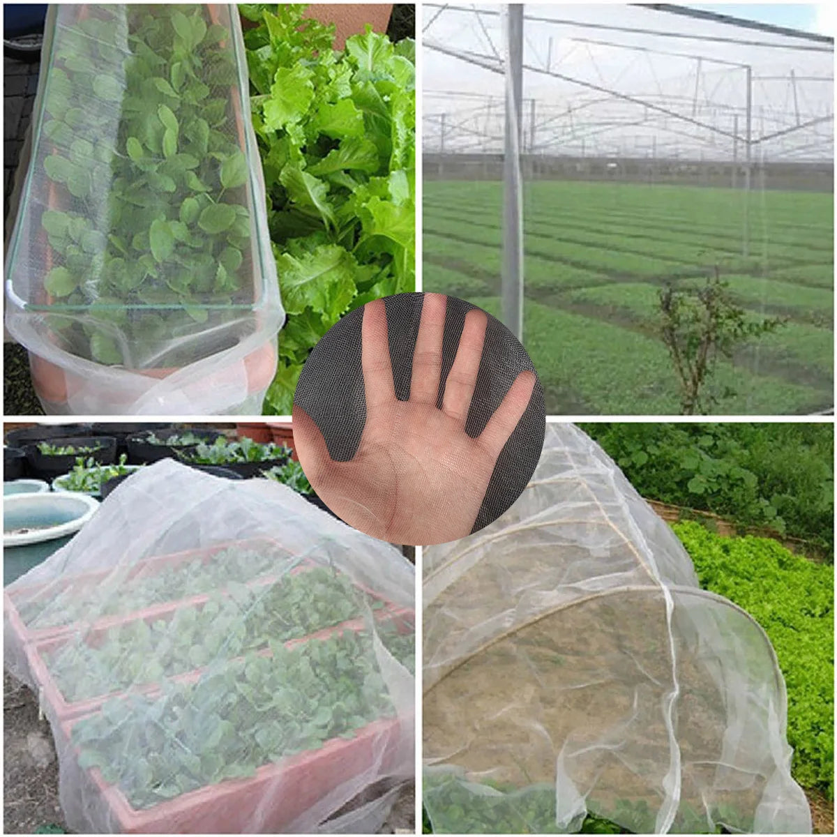 Red protectora de insectos para jardín, para plantas, verduras, frutas, flores, invernadero, control de plagas, antipájaros, 60 mallas