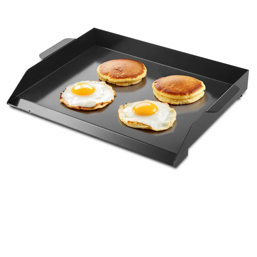 Plancha de Acero al Carbono de 22x16 pulgadas, Placa Rectangular Universal de Superficie Plana, Plancha para Parrilla de Gas, Teppanyaki Portátil Familiar