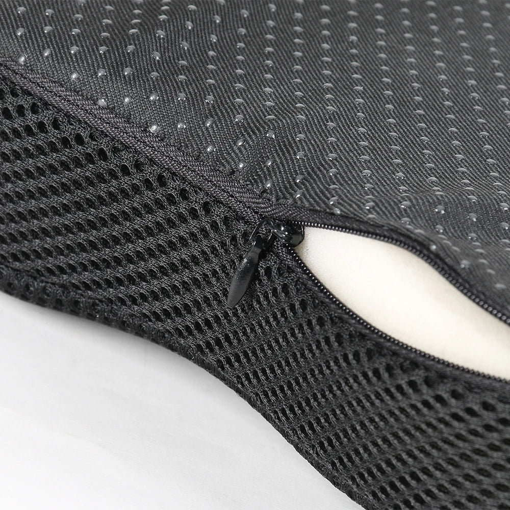 Cómodo cojín de asiento transpirable, cojín de masaje de esponja ondulada con diseño en forma de U que alivia la presión de los glúteos y el dolor del cóccix.
