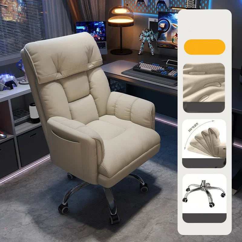 Silla de oficina ergonómica Silla de ordenador Silla de sofá Sedentario No cansado Sensación envolvente Silla de oficina Suministros de oficina para el hogar