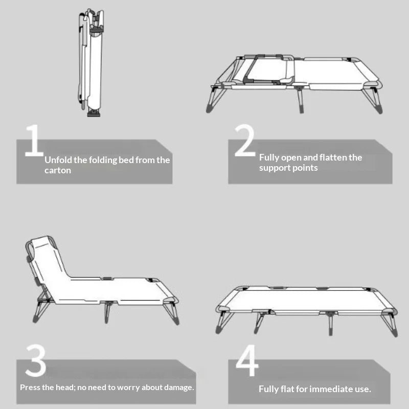 Ropa de cama plegable sencilla para siesta al aire libre, equipo de viaje para acampar, silla de descanso para siesta de oficina para adultos, cama pequeña portátil para exteriores, muebles Canion.