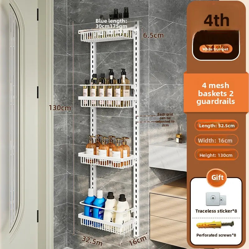 Estante de almacenamiento de especias y condimentos de pared multicapa ajustable para gabinete de cocina, sin perforaciones, para colgar en la pared