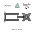 Soporte de pared para TV de movimiento completo con brazos articulados, giro, inclinación, extensión y rotación para la mayoría de televisores planos y curvos de 10 a 32 pulgadas