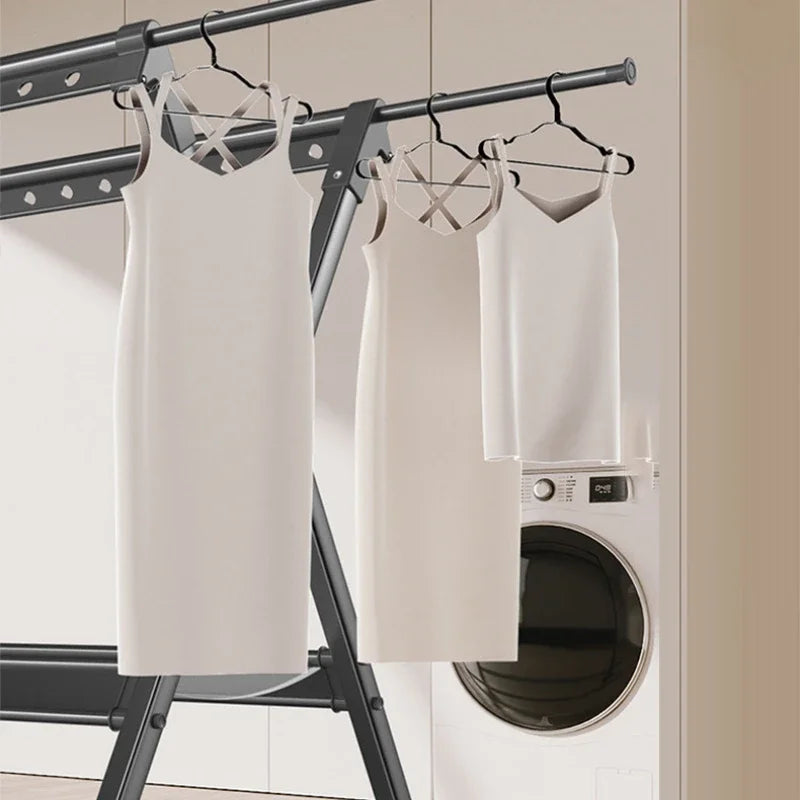 Tendedero de pie a techo Estante de secado plegable de aleación de aluminio para exteriores de instalación gratuita Tendedero de ropa para niños