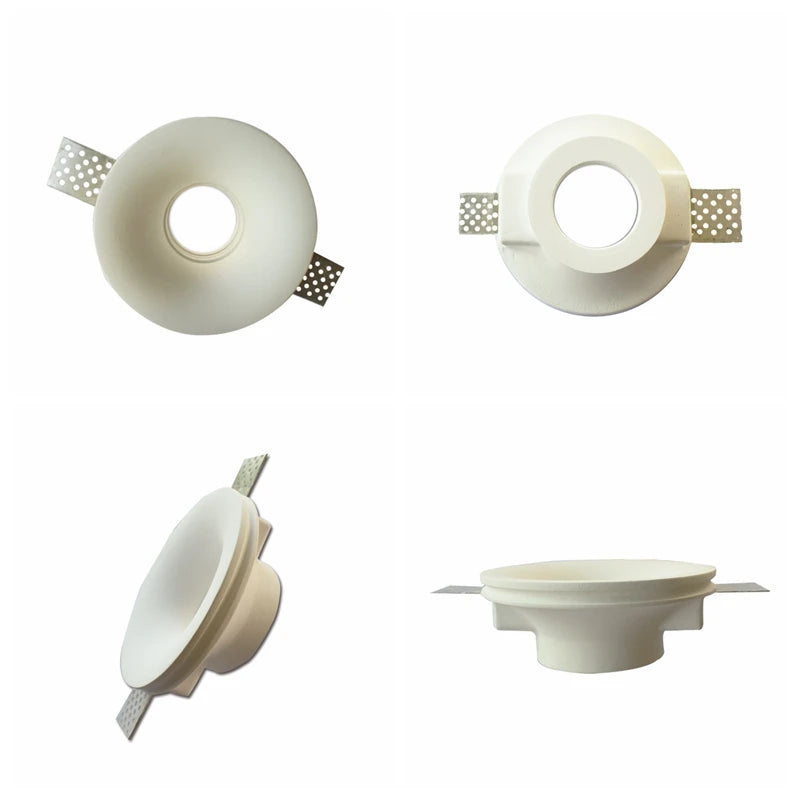 Lámpara de techo empotrable de yeso Downlight GU10 LED antideslumbrante, foco empotrado sin bordes para sala de estar, dormitorio, pasillo, iluminación del hogar