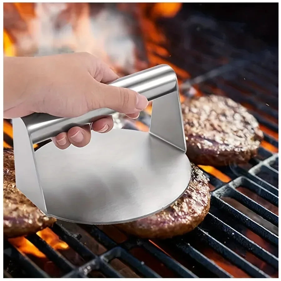 Prensa de Acero Inoxidable para Smash Burger, Machacador de Carne para Hamburguesas, Molde Circular para Prensado de Carne para Embutidos, Accesorios de Cocina