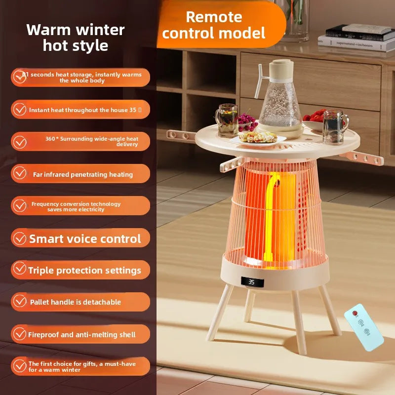 50 Hz Estufa de calentamiento portátil eléctrica para acampar al aire libre, calentador de espacio de patio, estufa de ahorro de energía, hervidor de agua para hacer té, hogar, aquecedor lareira