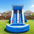 Tobogán acuático hinchable de grado comercial para exteriores e interiores, tobogán acuático hinchable de grado comercial con piscina para fiestas de cumpleaños, parque acuático con toboganes