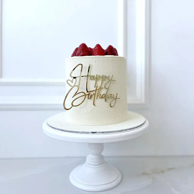 New Acrylic Kids Happy Birthday Cake Toppers Gold Boy or Girl Birthday Party Cake Topper for Baby Shower Gift Dessert Decoration