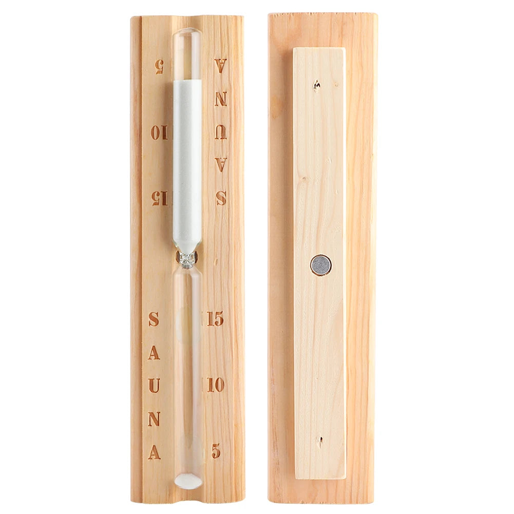 Hourglass Clock Wooden Hourglass Wooden Sauna Timer 15-Minute Sand Timer Countdown Timer Accessory for Sauna & Spa Rooms