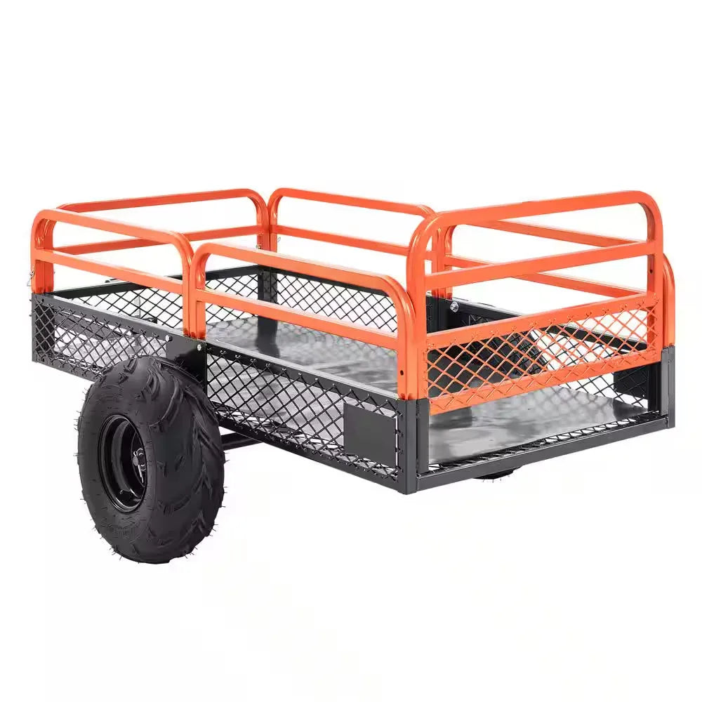 Remolque basculante para ATV de acero de 1500 lb y 15 pies cúbicos para uso intensivo, carro de jardín