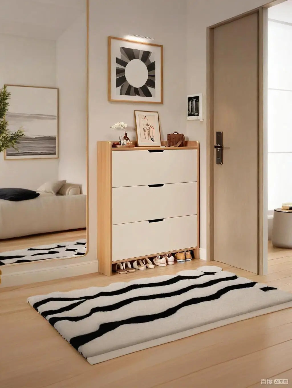 Zapatero de madera maciza ultraplano abatible, para el hogar, puerta de entrada, mueble de almacenamiento para vestíbulo, zapatero de pared estilo nuevo