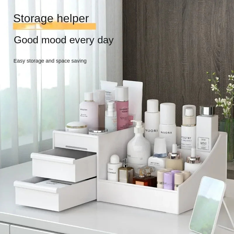 Save space Drawer-type Cosmetics Storage Box Skin Care Products Desktop Dormitory Desk Dressing Table Facial Mask Lipstick Shelf