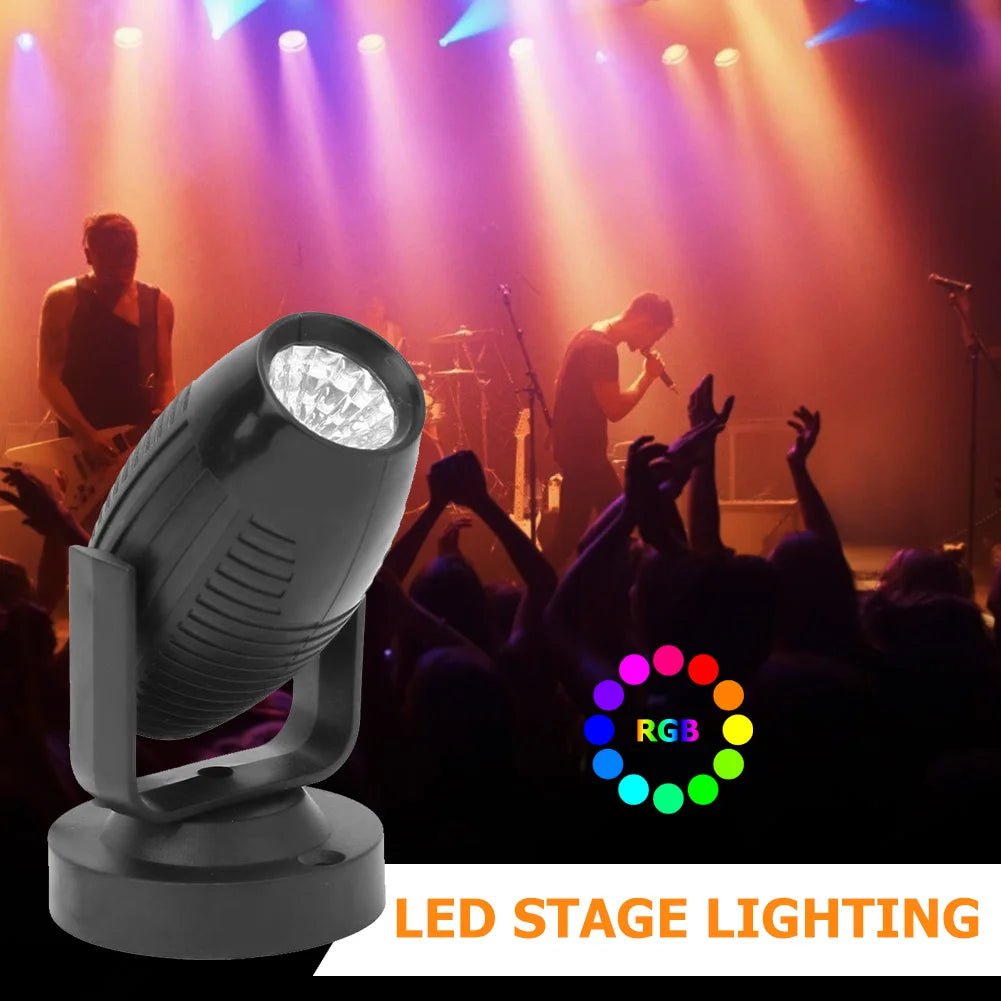 Luz LED Disco DJ Colorida Tipo Par Foco Proyector RGB Escenario Fiesta Bar KTV Lámpara de Efecto Decoración Navideña Foco de 360 Grados