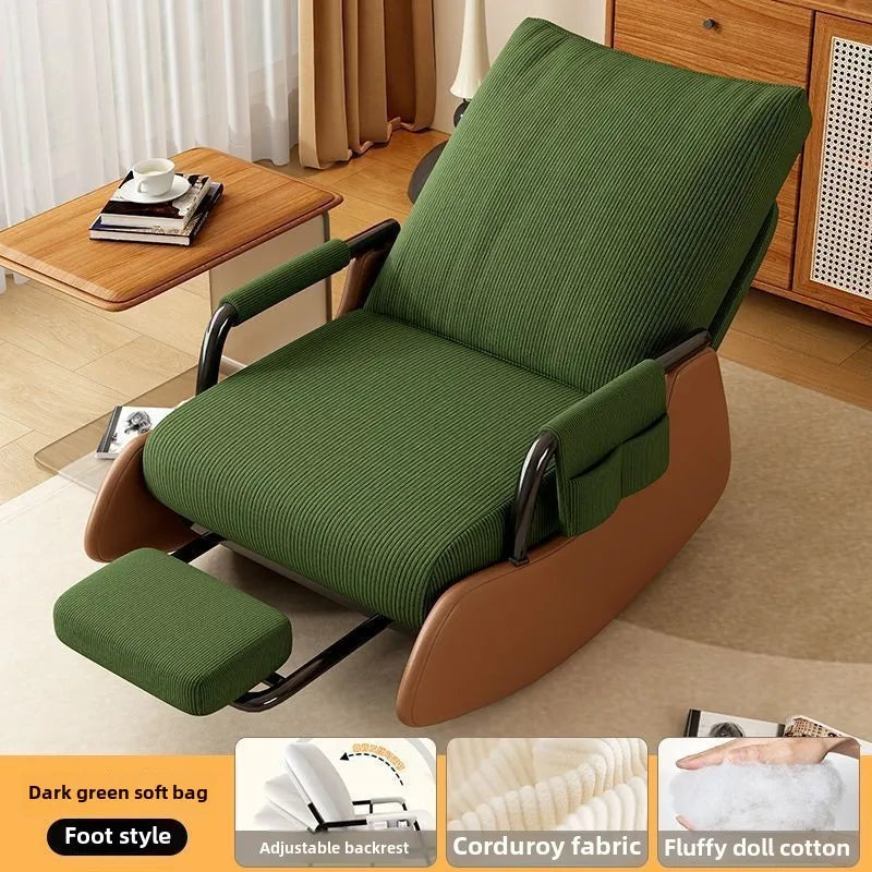 Silla reclinable, silla perezosa plegable para la hora del almuerzo, adultos pueden sentarse, silla reclinable para la siesta en la oficina, mecedora para balcón y hogar