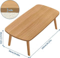 Rectangular Wooden Foldable Coffee Sofa Table Tatami Tea Table with Folding Legs Portable Laptop Desk for Home Office Balcony