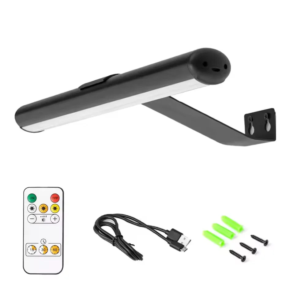 4000 mAh Luz de pintura y retrato con control remoto, lámpara de pared inalámbrica para sala de estar, funciona con batería recargable, para exhibición de arte