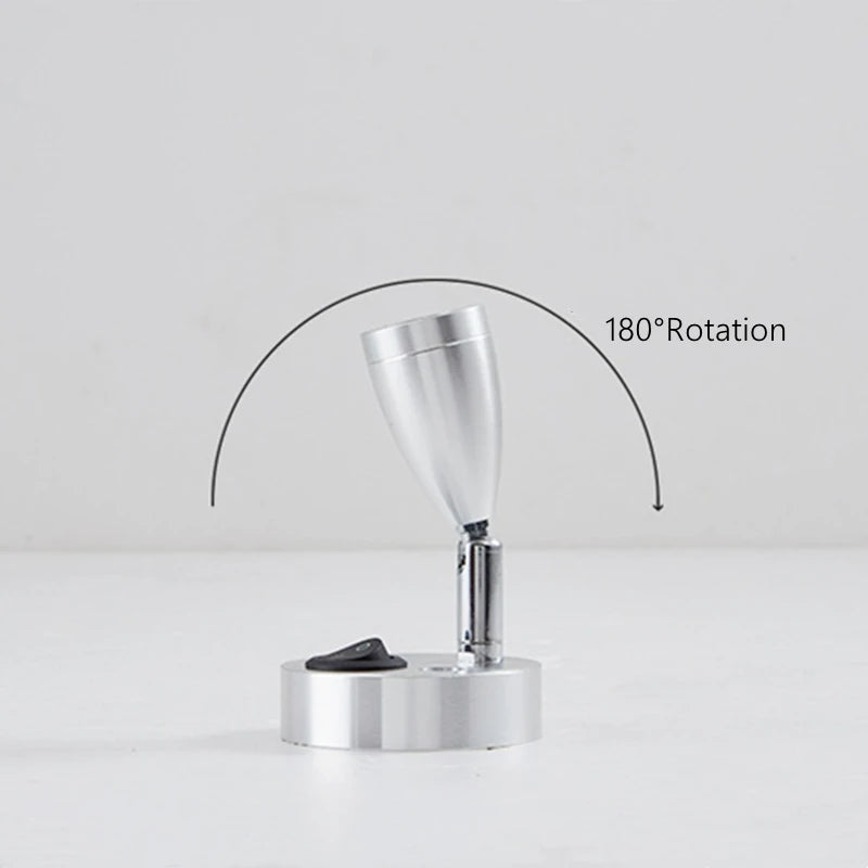 Luz de lectura LED de punto de 12 V CC para RV, barco, caravana, remolque de camping, mesita de noche, foco de aluminio de 3 W, iluminación interior ajustable con interruptor