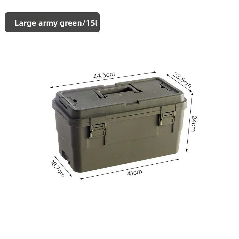 Caja de herramientas de plástico portátil de alta resistencia, organizador de herramientas, caja de almacenamiento, multicapa, apilable, para coche, jardín, garaje, taller, bricolaje, arte y manualidades
