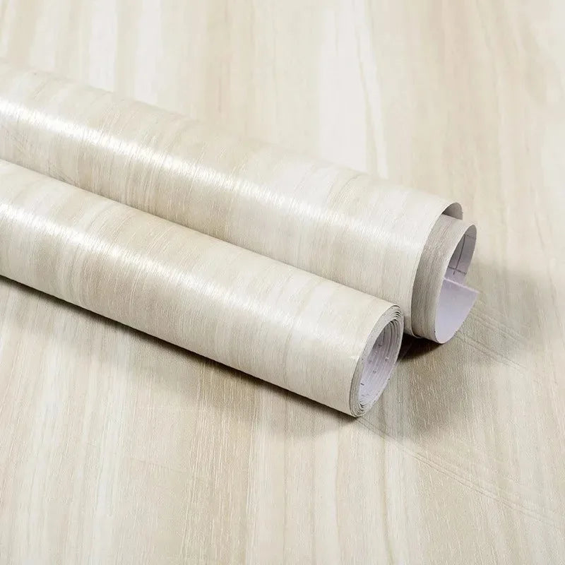 40CM Thickened Waterproof Wood Grain Stickers Self-adhesive PVC Wardrobe Cabinet Desktop Modern Furniture Decorative Wallpaper ﻿