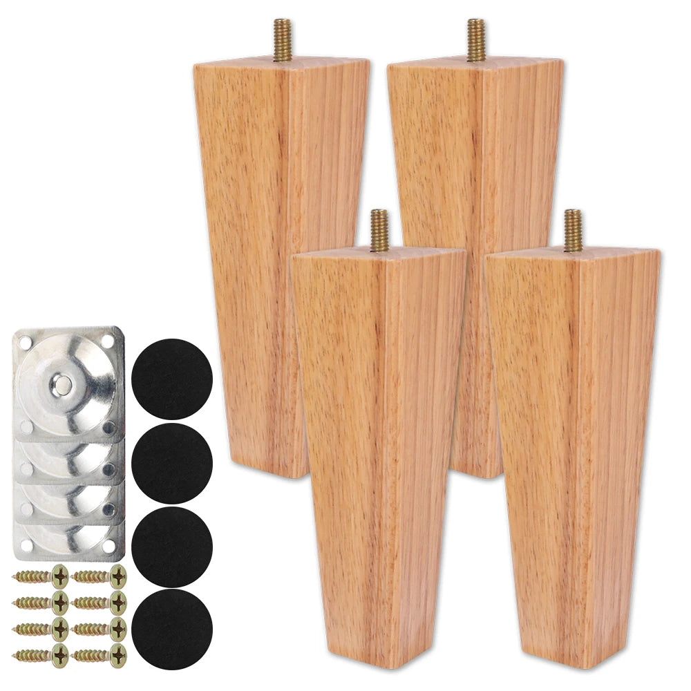 4 patas cuadradas para muebles de 6/10/15 cm, patas de muebles de madera maciza para cama, sofá, mesa, patas de repuesto para silla, sofá, armario