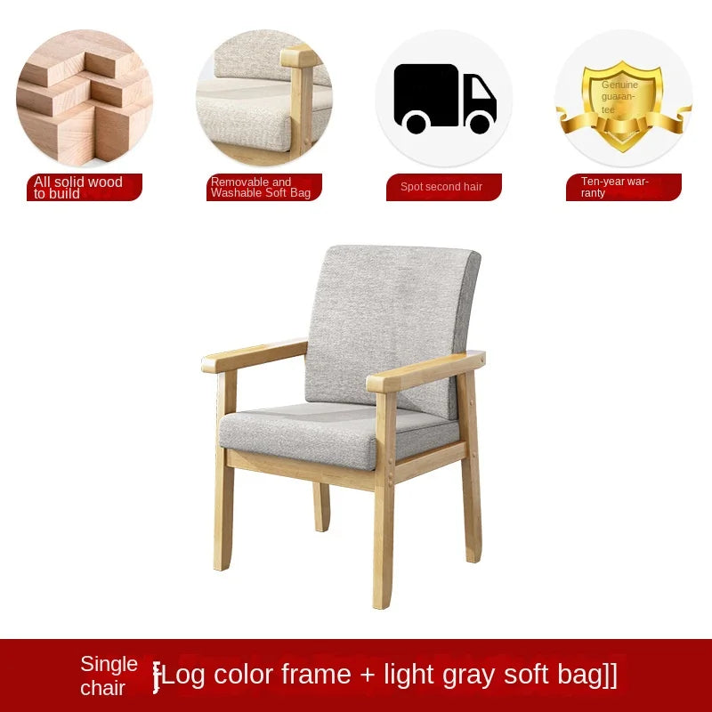 Silla de madera maciza, silla individual, silla de escritorio para ordenador, silla cómoda con respaldo para el hogar, sillón para sentarse, silla para mahjong para ancianos