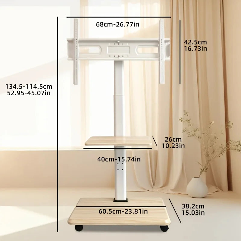 Soporte móvil para TV, soporte vertical de suelo para TV, carrito móvil para TV, carro de suelo para televisores de 26" a 75" de hasta 45 kg