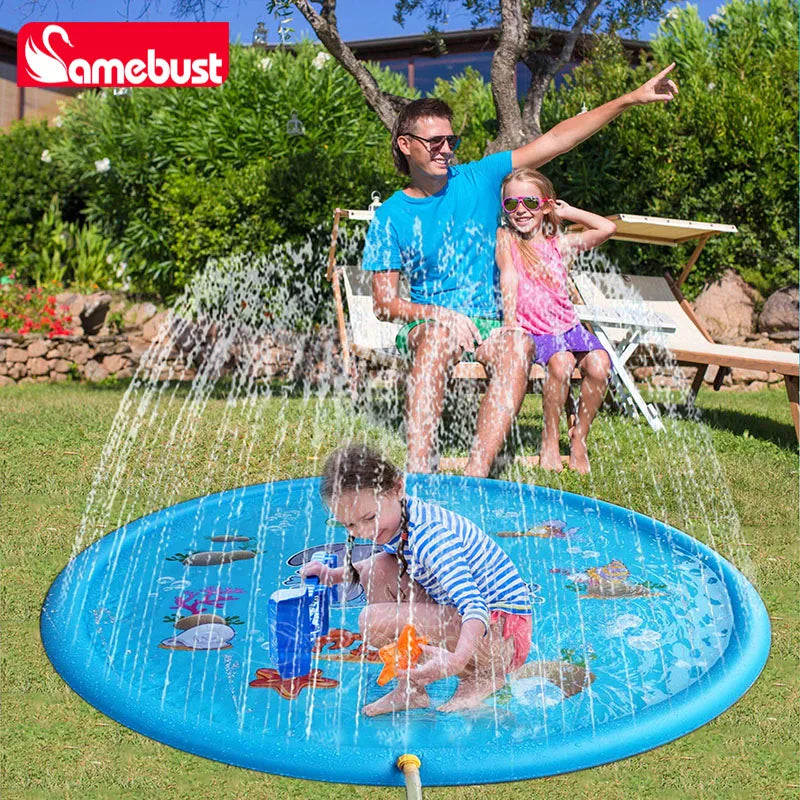 Alfombrilla inflable de PVC Camebust para rociar agua, juguete de aspersor para jugar al aire libre de 59 pulgadas