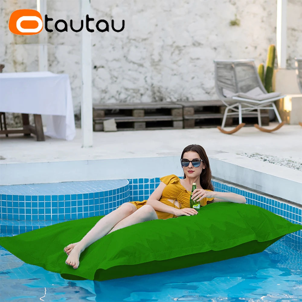OTAUTAU Funda gigante de puf flotante de 1,8 m sin relleno para exteriores, piscina, almohada, jardín, playa, puf, salón, saco DD034