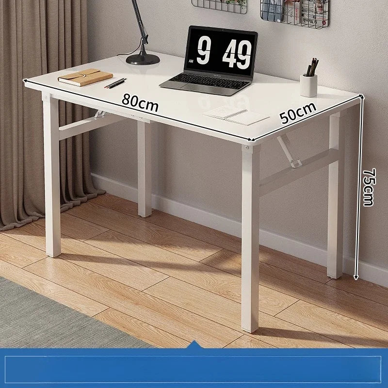 Escritorio Plegable Rectangular de Nogal para Computadora, Portátil, Ahorra Espacio, Oficina, Estudio, Aula, Capacitación, Uso Doméstico, Muebles del Hogar
