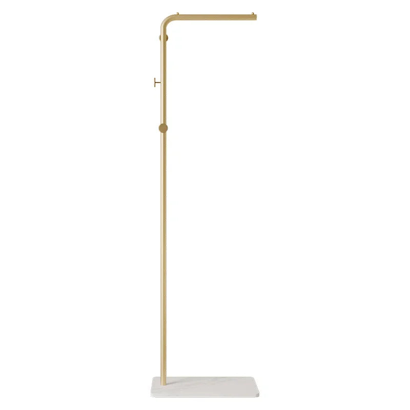 Perchero de pie minimalista color crema para entrada, perchero de pie multifuncional para dormitorio, perchero organizador con estante, muebles
