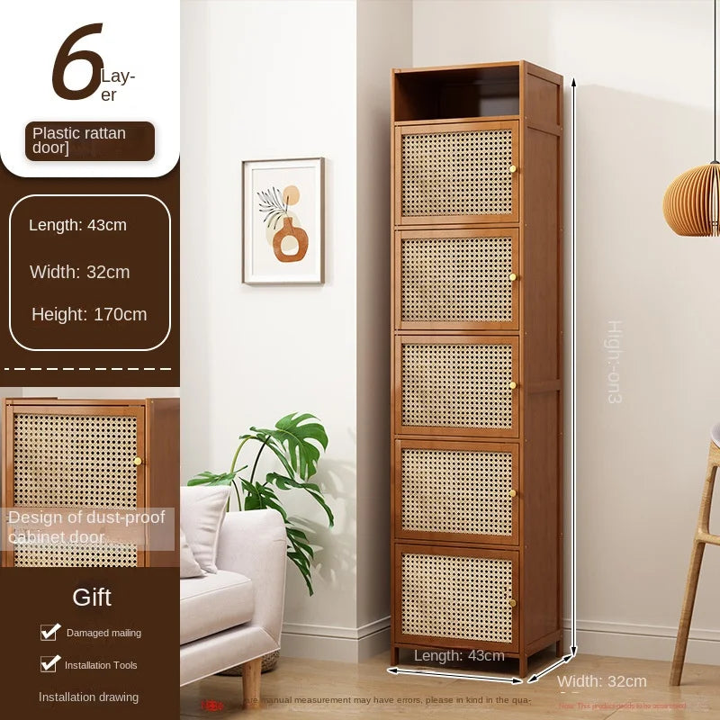 Librería con puerta, estante de almacenamiento de múltiples capas, armario de almacenamiento de costura, vitrina de sala de estar, estantería