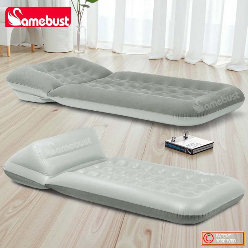 CAMEBUST Colchón de aire interior plegable inflable Sofá cama ajustable Colchoneta para dormir para uso en el hogar y al aire libre Marrón/Gris