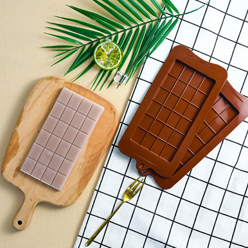 Moldes de chocolate para repostería, moldes de pastel cuadrados de silicona de alta calidad, ecológicos, para hacer tú mismo, 1 unidad, de calidad alimentaria, con 24 cavidades, herramientas para dulces