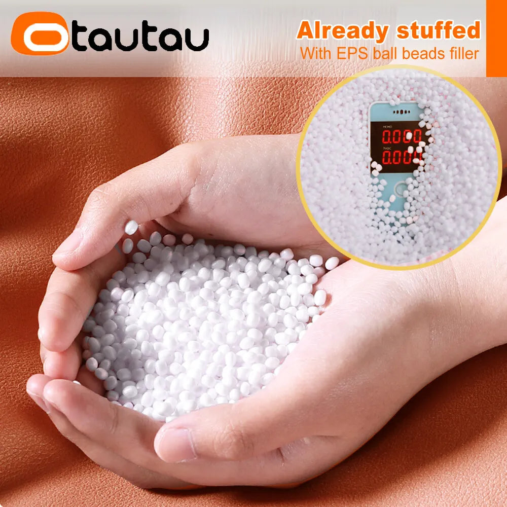 OTAUTAU Taburete redondo pequeño de polipiel otomano puf reposapiés lleno puf reposapiés asiento esquinero de suelo Puff JD004