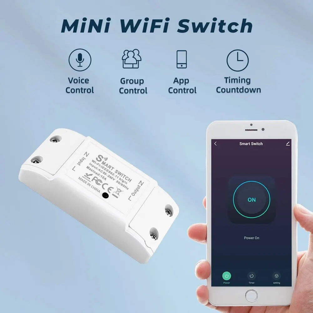 1 unidad WiFi DIY Interruptor Inteligente Inalámbrico Control Remoto Funciona con Alexa Google Home
