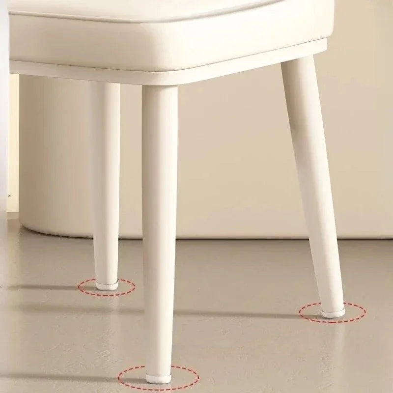 Silla de comedor color crema - Sillón moderno minimalista con patas de madera, silla decorativa de mediados de siglo para sala de estar y comedor