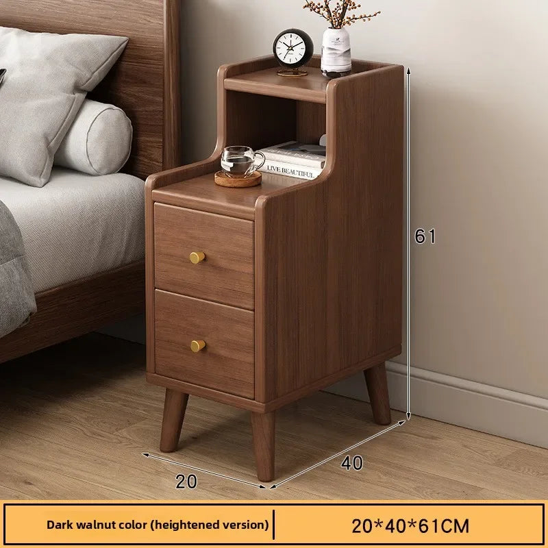 Muebles de hogar Mesita de noche Pequeña mesita de noche con almacenamiento Estrecho mueble de dormitorio Mesita de noche