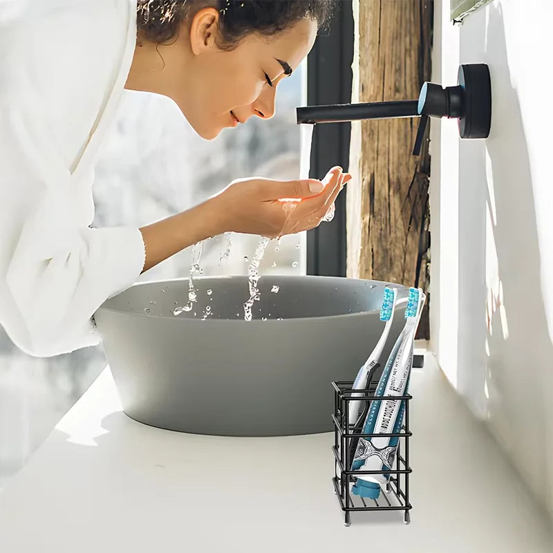 Soporte para cepillos de dientes de baño de acero inoxidable 304, soporte para cepillos de dientes, soporte para pasta de dientes, organizador de accesorios de baño