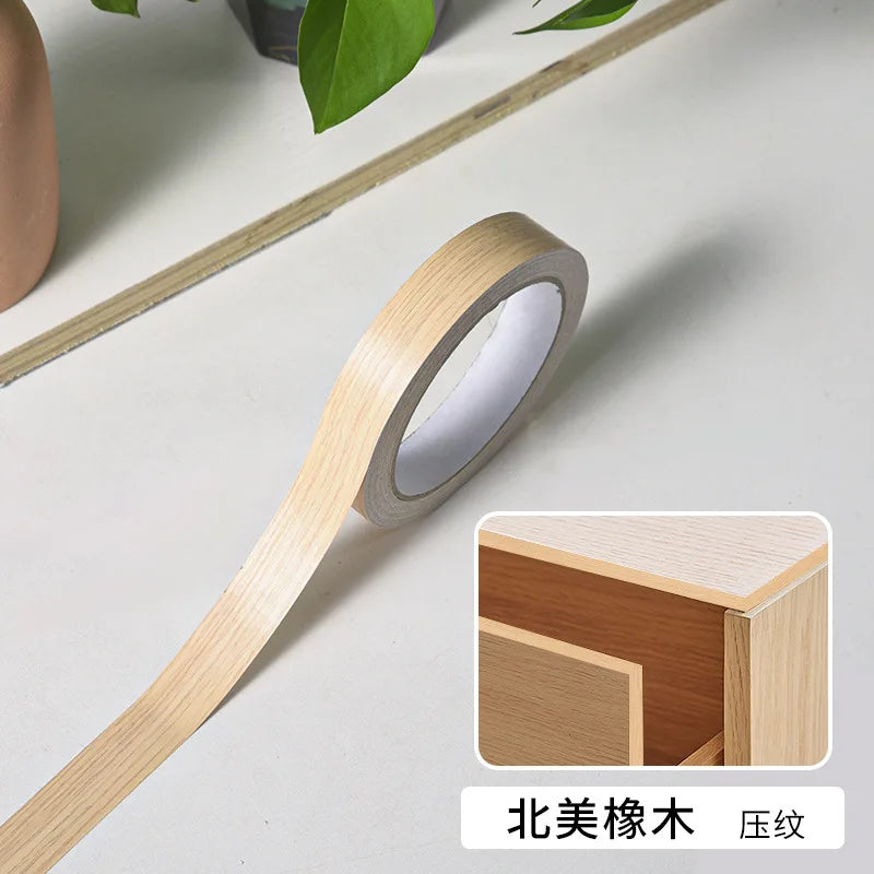 Cinta de borde de muebles termofusible Cinta de grano de madera Madera real Adhesivo previo Embellecedor de marcos de cama Borde decorativo Hermosas uniones