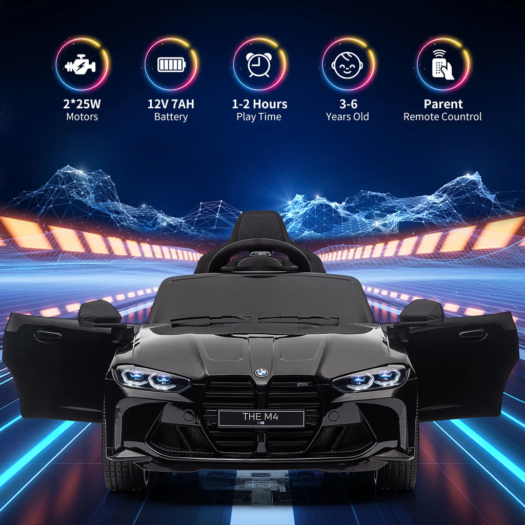 Coche eléctrico de 12 V para niños, vehículo eléctrico para niños pequeños con control remoto, 3 velocidades, luces LED, sistema de suspensión, 3 velocidades, Bluetooth