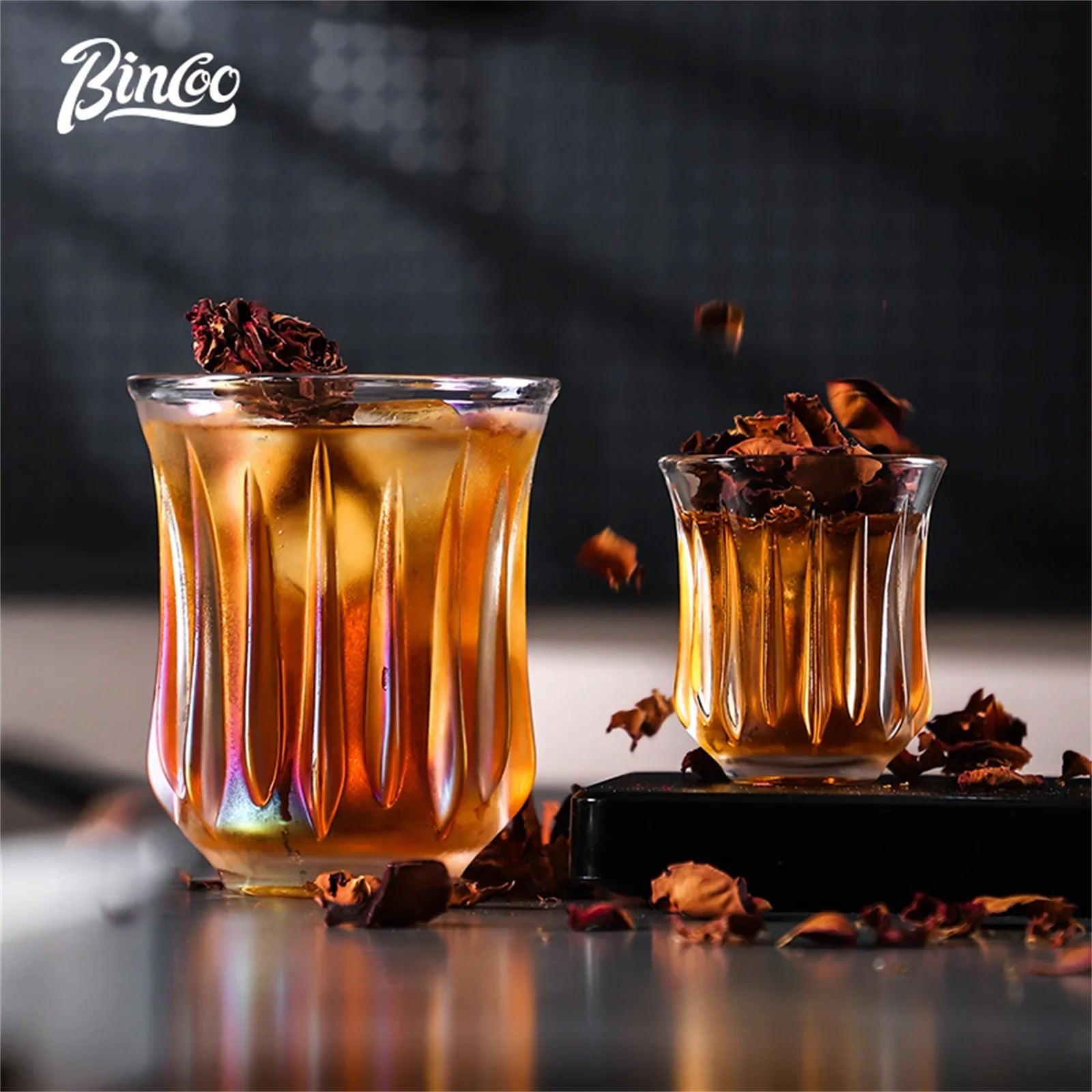 BINCOO 90ml-400ml Taza de Café de Vidrio Vasos para Espresso Cappuccino Latte Taza para Jugo Cócteles Herramientas de Barista para el Hogar y la Cocina