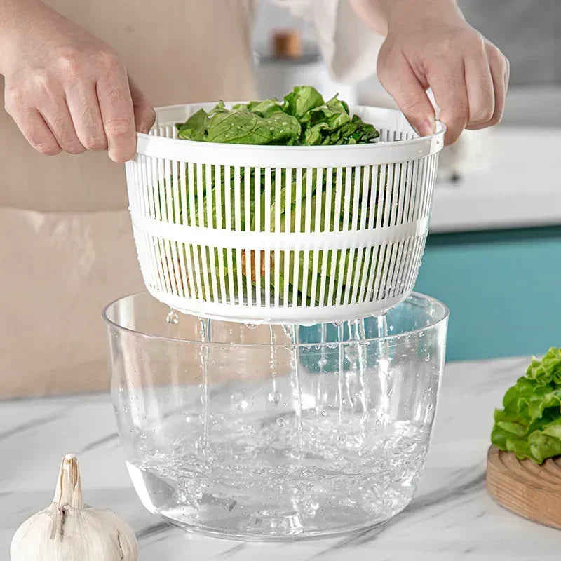 3 litros Multifuncional Ensaladera Centrífuga para Verduras y Hortalizas, Secador de Verduras, Lavador de Verduras, Mezclador