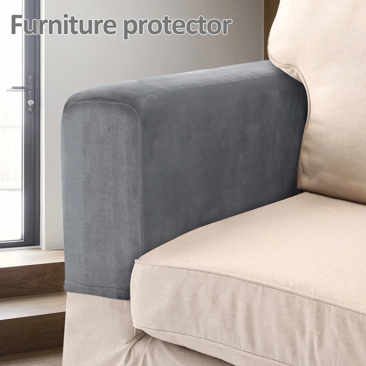 Protector de reposabrazos de sofá de 2 piezas, fundas universales para sillón, antideslizantes, suaves y cálidas, fundas gruesas para reposabrazos de sofá, protector de muebles