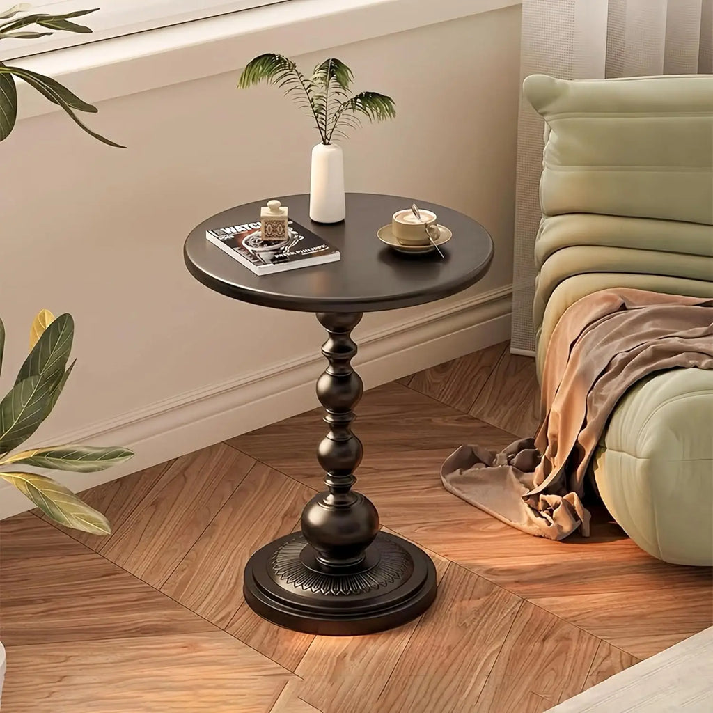 Mesita auxiliar pequeña redonda de metal, mesita de noche vintage para bebidas, mesitas de pedestal modernas, mesas de café para sala de estar