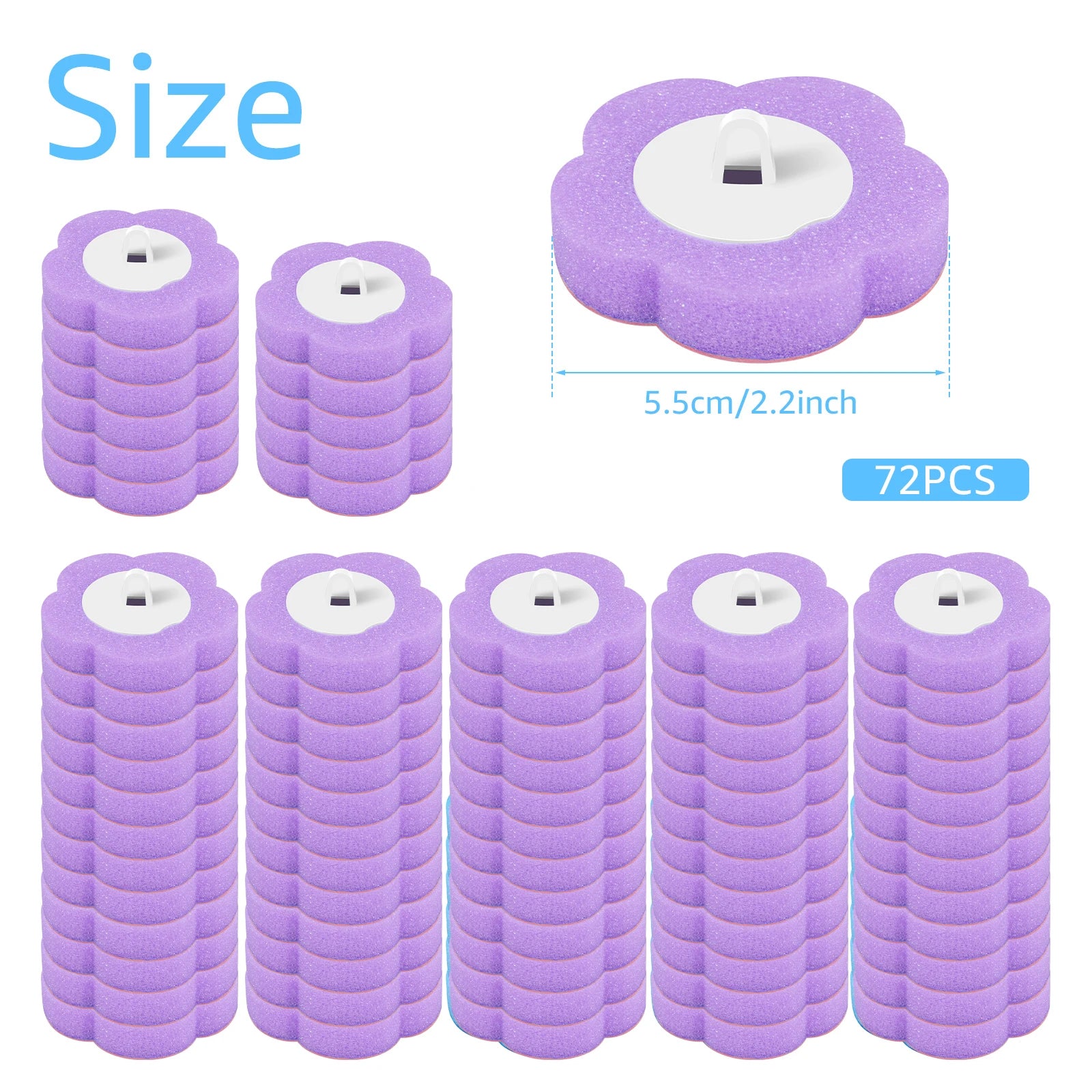 Kit de varita para inodoro, juego de escobilla de baño montado en la pared con 24 cabezales de repuesto, herramienta de limpieza efectiva para el baño 360° para el hogar